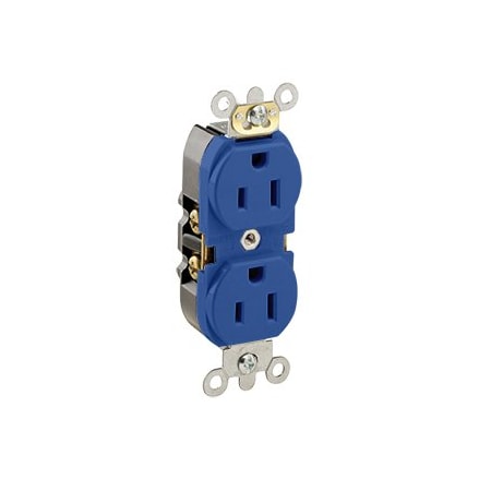Leviton Industrial Series Heavy Duty Grade Duplex Receptacle, 15 Amp, 125 Volt 5262-SBU