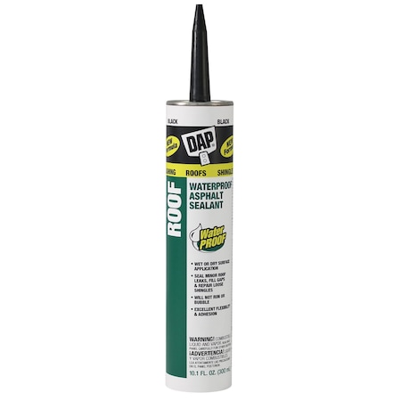 Dap Sealant, 10 oz, Cartridge, Black, Hybrid Base, Roof 18268