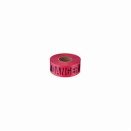 Empire Level Reinforced Barricade Tape, Red, 500 ft L 3 in W, Danger/Peligro Legend, Plastic 76-0604