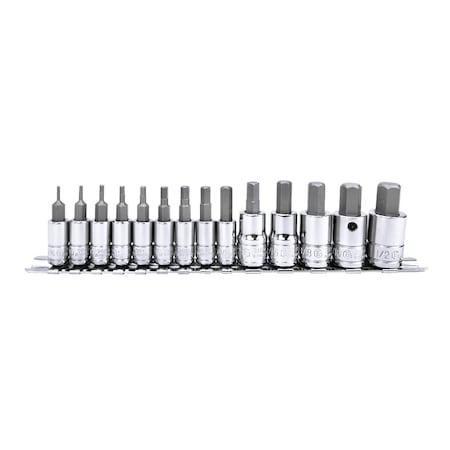 Genius Tools 14PC 1/4 & 3/8in Dr. SAE Hex Bit Socket Set BS-2314H
