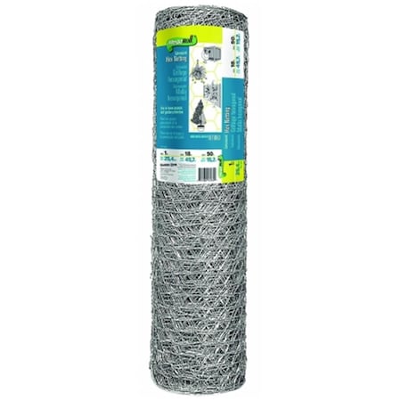 Garden Zone Galvanized Hex Netting 1X18X50 1 Inch Mesh 161850 GA38250