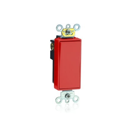 Leviton Decora Plus Rocker Single-Pole AC Quiet Switch, 20 Amp, 120/277 Volt, Red 5621-2R