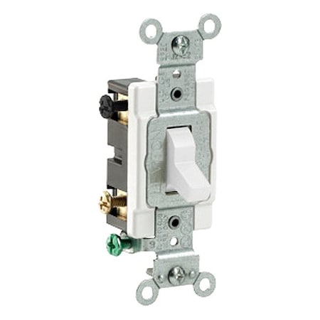 Leviton WallSwitch, 1hp, Toggle, 20A, White, PK10 CS420-2W