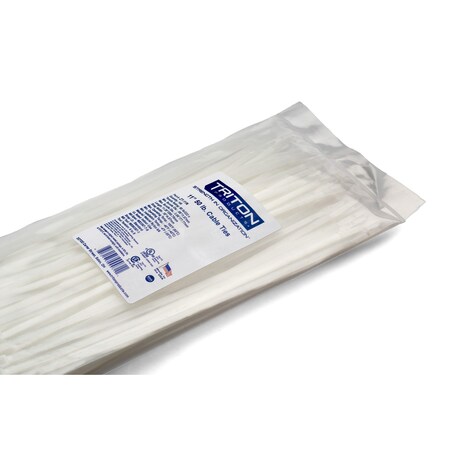 Cable Tie, 11 in L, 3.06 in Max Bundle Dia., Natural, Nylon, 50 lb Strength, 100 PK