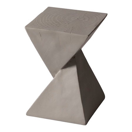 Leisuremod Glint Modern Twisted Fiberstone End Table - Weather-Resistant & Fully Assembled GST13GR