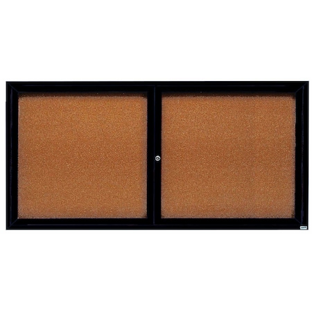 Aarco Illuminated Enclosed Bulletin Board w/ Bronze Anodized Al Frame, 36''Hx72''W DCC3672RIBA