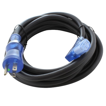 Ac Works 15 ft Medical-Grade Power Cord, 5-15P Green Dot to Right-Angle IEC C13 MD15ARC13-180BK