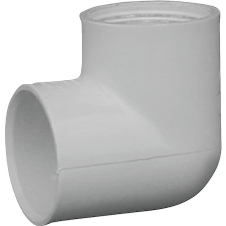 Lasco Pipe Elbow, 1 in, Slip x FPT, 90 deg Angle, PVC, White, SCH 40 Schedule, 450 psi Pressure 407010BC