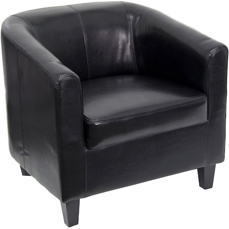 Flash Furniture Transitional Lounge Chair, Black Back, 29-3/4 in W 29" L 28" H, Sloping, Leather Seat BT-873-BK-GG