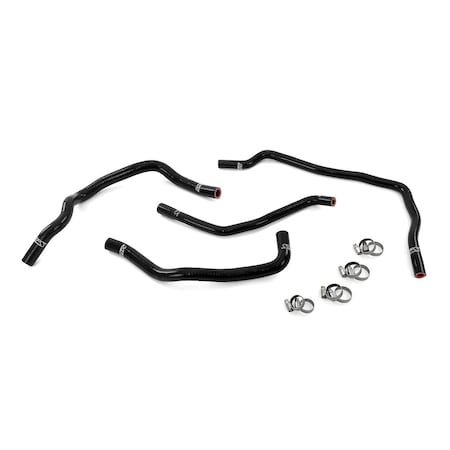 Hps Performance High Temp Reinforced Silicone Heater and expansion tank Coolant Hose Kit, Black,  57-2102-BLK