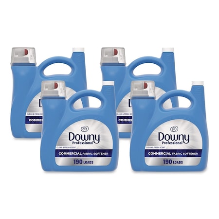 Downy Professional Commercial Liquid Fabric Softener, Clean and Fresh Scent, 140 oz Pour Bottle, 4PK 80782763