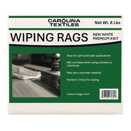 All Rags WASHED KNIT RAG WHITE 8LB BOX N523-8HP
