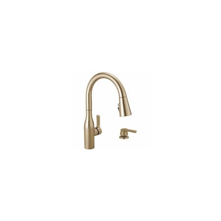 Delta Marca Single Handle Kitchen Faucet, Pull-Down Spray, 3.25 in H x 27 in L, Champagne Bronze 19780Z-CZSD-DST