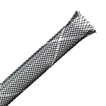 Hellerman Tyton Braided Sleeving, Expandable, Flame Retardant, 0.25" Dia, PET, Black, 200 ft/reel 170-03006