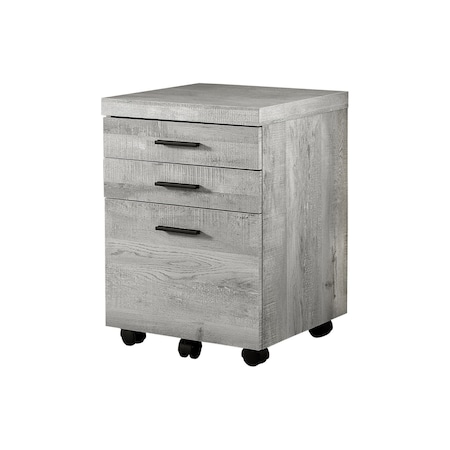 Homeroots 25" Grey Particle Board And Wood Filing Cabinet With Drawers 333502