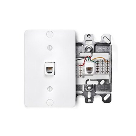 Leviton Telephone Wall Jack, White 40253-W