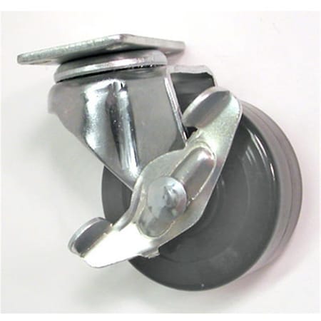 Gloveworks Hd 3 in. Swivel Plate Industrial Caster With Brake 210 lbs. Load Rating JH3 SB