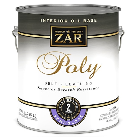 Zar Poly Sl 1 Gal UGL Clear Zar, Poly SL Interior Oil-Based Polyurethane Finish, Semi-Gloss 33013