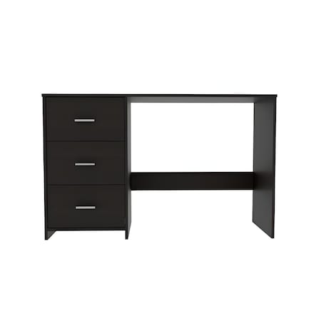 Homeroots 48" Black Computer Desk With Three Drawers 403782