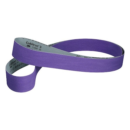 3M Cubitron Sanding Belt, Coated, Ceramic, 60 Grit, Not Applicable, 1184F, Purple 7100350491