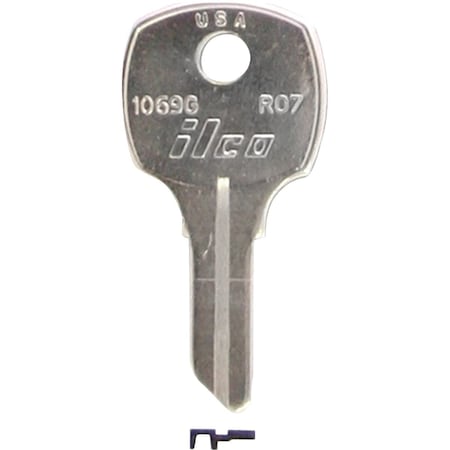 Ilco Russwin Nickel Plated File Cabinet Key R07 / 1069G, 10PK IAL2817600B
