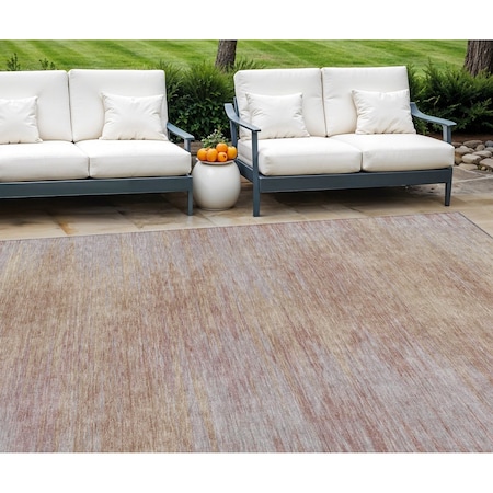 Homeroots 8' X 10' Merlot And Beige Abstract Washable Indoor Outdoor Area Rug 587215