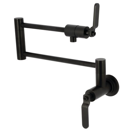 Kingston Brass Wall Mount Pot Filler Faucet, Matte Black KS4100KL