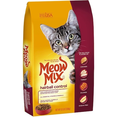 Jm Smuckers 6.3 lbs Meow Mix Hairball Control Dry Cat Food - Case of 4, 4PK 799797