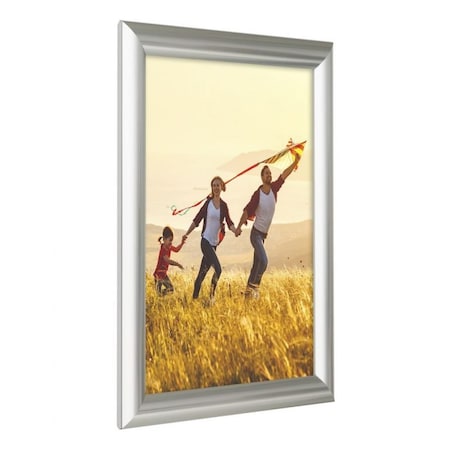 M&T Displays Snap Frame 8.5 in. X 11 in. Poster Size, 1 in. Chrome, Mitred Corner UCN255K081X5000