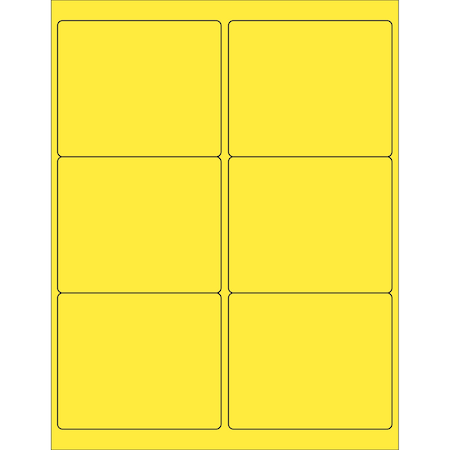Tape Logic 4 x 3 1/3in Yellow Rectangle Laser Labels, 600PK LL180Y