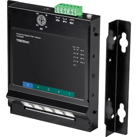 Trendnet 5-PORT INDUSTRIAL GIGABIT POE+ WALL-MOUNTED FRONT ACCESS SWITCH TI-PG50F