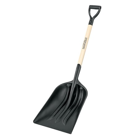 Landscapers Select Scoop Shovel, 13.386 in W Blade, 23.62 in L Blade, 3.7 mm, Poly Blade, Wood Handle 35799