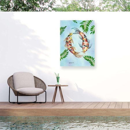 Trademark Fine Art Outdoor Canvas Art Dave Bartholet 'The Dance' Wall Art for Patios, or Gardens GRL01427-OC1419WR