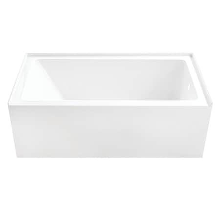 Kingston Brass 60-Inch Acrylic Rectangular 3-Wall Alcove Tub with Anti-Skid Surface, Right Hand Drain Hole VTAP6031R22T
