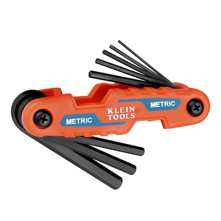 Klein Tools Hex Key Set, Compact Folding, Metric, 8-Key 70540M