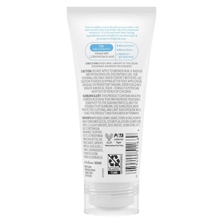 Dove Unscented pH Balancing Cream Whole Body Deodorant, 2.5 Ounce, 12PK 62712666