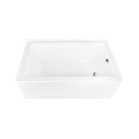 Kingston Brass 60-Inch Acrylic Rectangular 3-Wall Alcove Tub Combo w/ Waste and Overflow Drain, Right Hand Drain CVTAP603622R3