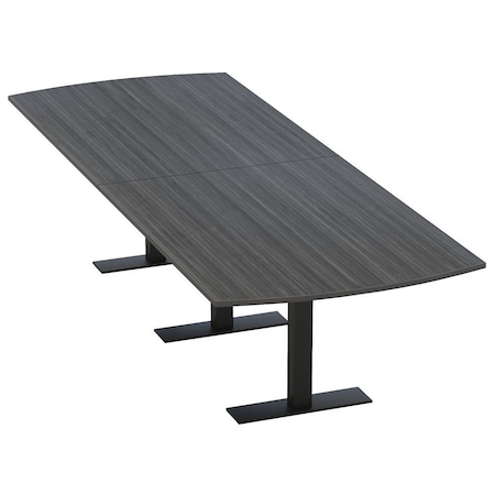 Skutchi Designs 12ft Conference Table W/ Power Unit | 12 Person Modular Arc Rectangle Meeting Table | Harmony Series HAR-AREC-48X144-T.BK-WA7949-NA