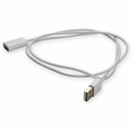 Add-On 1M USB 2.0 A MALE TO USB 2.0 B FEMALE WHITE CABL USBEXTAB1MMFW