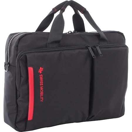 Swiss Mobility Stride Executive Briefcase, Holds Laptop 15.6", 4" x 4" x 11.5", Black EXB1020SMBK