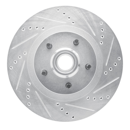 Dynamic Friction Co DFC Brake Rotor - Drilled and Slotted - Silver 631-54172R