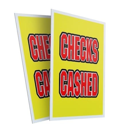Signmission Checks Cashed, Plastic Signs Only 24 Inch x 36 Inch, Corrugated Plastic, 2PK CSB-2436-2PACK-Checks Cashed
