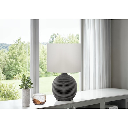 Monarch Specialties Lighting, 16''h, Table Lamp, Black Resin, Ivory / Cream Shade, Contemporary I 9764