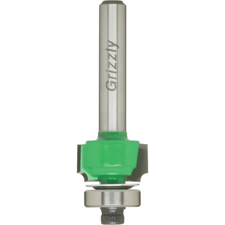 Grizzly 1/16"r Anti-Kickback Roundover Bit, 1/4" Shank C1713