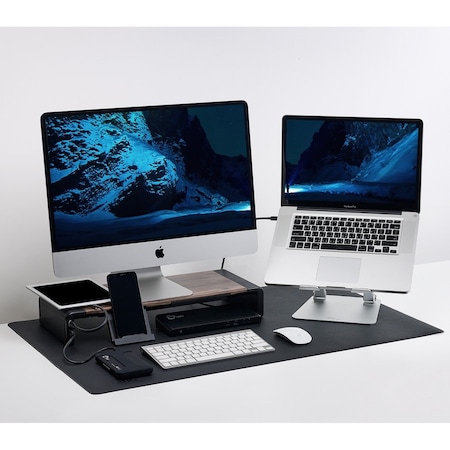 Siig SIIG Stylish Foldable Monitor Stand with USB Hub - USB BC 1.2 Charging - 55lb Load Capacity CE-MT2Q12-S1