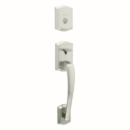 Kwikset Single Cylinder Prescott Exterior Handleset with SmartKey with 6AL Latch and STRKP Strike Pack 818PTHLIP-15S.STRKP