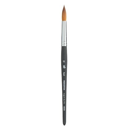 Princeton Aqua Elite Round Brush, Synthetic Bristles, Short Handle Watercolor Paintbrush, Matte Black, Size 12 P4850R12