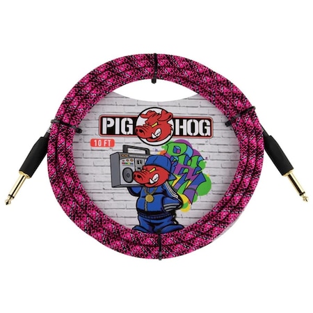 Ezgeneration 10 ft. Graffiti Instrument Cable, Pink EZ3838645