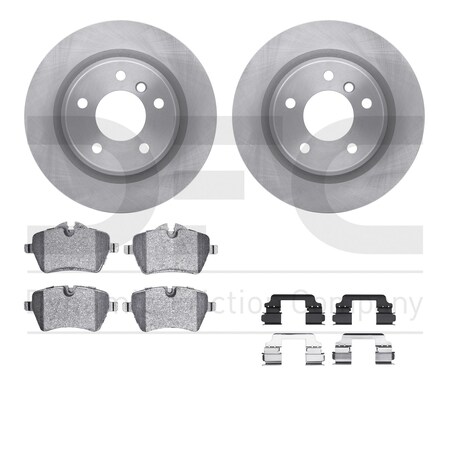 Dynamic Friction Co DFC Rotors with EURO 5000 Ceramic Brake Pads includes Hardware 6612-32045