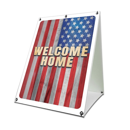 Signmission Welcome Home, 36 Inch x 24 Inch A-frame Yard Sign, Coroplast Yard Sign SBC-2436-30436